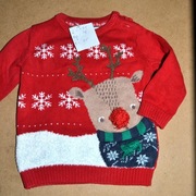 17* f&f Świąteczny sweter Renifer 68-74 cm / 6-9 mies. 