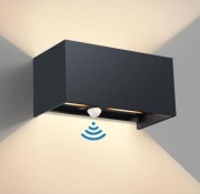 24W kinkiet zewnętrzny z czujnikiem ruchu IP65 3000K Czarny