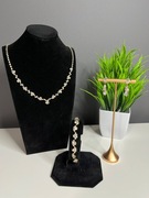 Komplet biżuterii ślubnej, naszyjnik, bransoletka i kolczyki