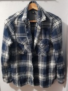 Flanelowa Koszula damska granat w kratę Atmosphere