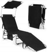 leżak składany z daszkiem leżanka ogrodowy 