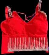 Top Victoria's Secret czerwony błyszczący cekiny XL/ XXL 