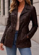 Louis Armand skórzany płaszcz vintage 40 L 