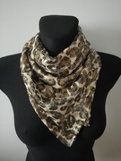 Apaszka chusta panterka brązowo złoty szyfon 