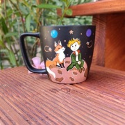 Kubek czarny mat Mały książę