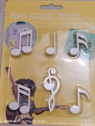 Mini magnesy na lodówkę nutki 