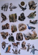Wlepy, Naklejki Zwierzęta, Przeźroczyste, Animals - 50 sztuk 