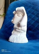 Figurka ozdoba na półkę biała twarz mężczyzny styl grecki rzymski gips