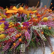 Wianek na drzwi wrzosowy