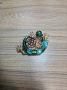 Broszka gekon jaszczurka cyrkonie 