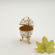 Jajko jajo faberge pojemniki szkatułka białozłote