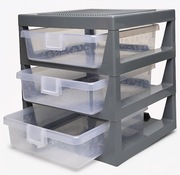 Regał LEGO z szufladami szary nieużywany 