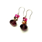 Fiolekart - Kolczyki, biżuteria artystyczna  - Swarovski, bursztyn w żywicy