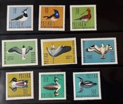 !!! POLSKA - PTAKI WODNE 9szt...KOMPLETNA SERIA...CZYSTE**!!!