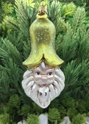 Bombka Choinkowa Szklana Mikołaj Głowa zielona 70GŁ Prezent ! Okazja !