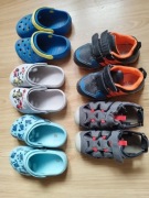Zestaw butów dla dzieci, klapki, sandały, sneakersy r. 25-27