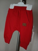 Spodnie czerwone niemowlęce bawełna onno baby r.0-3m