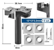 Frez do planowania płaszczyzn 38,1mm, 8mm + 4 dodatkowe ostrza 