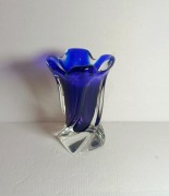 Wazon szklany, kobaltowy