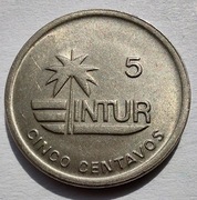 KUBA Cuba INTUR 5 Centavos 1989 okołoMENNICZA