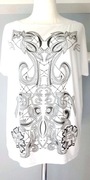Monnari bluzka oversize wiskoza 38 40 biała ornamenty 