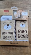 Komplet skarpet Mama&Dziecko Brązowe Miś Bear Baby Nowe 