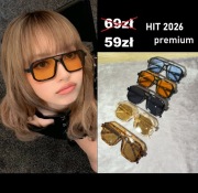 Okulary przeciwsłoneczne HIT 2026 !! czarne  pomarańczowe niebieskie szkła 