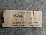Bilet opłaty promowej Świnoujście, PRL PKS