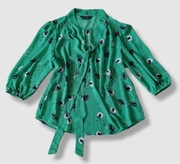 Dorothy Perkins wizytowa bluzka zielona w kwiaty z wiązaniem  18/ 46