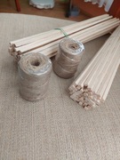 Patyczki podpórki jesionowe do sadzonek 100szt sznurek jutowy 3mm 40m