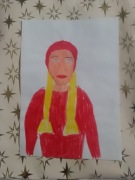 Rysunek kobiety z warkoczami