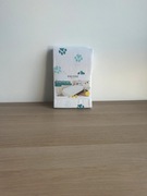 Bawełniane prześcieradło z gumką 90x200 łapki turkusowe