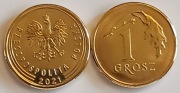 1 gr grosz 2021 r. x 2 monety mennicze z woreczka