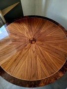 Elegancki stół okrągły | fornir orzechowy  | styl art déco / premium