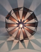 Lampa metalowa loft czarna do salonu (lekko wygięta)  