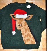 14* Avenue duży Świąteczny sweter Żyrafa  L