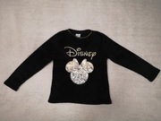 Czarna pluszowa  bluza z cekinami Myszka Minnie Disney 122 - 134 jak nowa