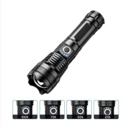 Latarka Taktyczna Teleskopowa LED Mocna - Wojskowa - USB-C -Survivalowa