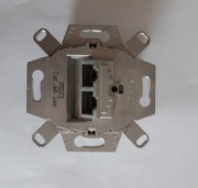 Gniazdo komputerowe podwójne  Busch-Jaeger. kat 6, Złącza RJ-45 + pokrywa 