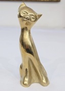 Kot mosiężny, mosiądz, zwierzęta, figurki mosiężne prl vintage retro