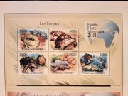 Komory 2011 Mi 3007-11  + bl 624  żółwie zestaw idealny