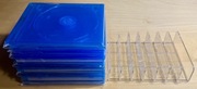 9 niebieskich nowych pudełek na płyty Blu-Ray pojedyncze + stojak 