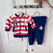 Dres dresik Mrofi 74 bawelniany komplet bluza spodnie dresowe granatowy w p