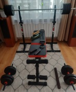 Ławeczka do ćwiczeń ławka hantle gryf