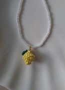 Naszyjnik handmade pleciona cytrynka delikatny na wiosnę lato
