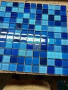 Mozaika szklana 30x30cm mix niebieski + brokat