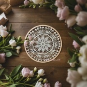 Mandala Szydełkowa Rozeta Zawieszka Ozdoba domu Dekoracja Boho