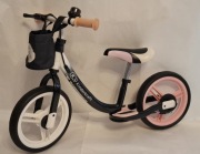 Rowerek biegowy dziewczęcy Kinderkraft Space 12" biały, czarny, różowy