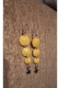 Kolczyki DIY wiszące żółte ośmiokąty gwiazdki