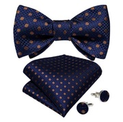 muszka Zestaw mucha wiązana poszetka i spinki do koszuli